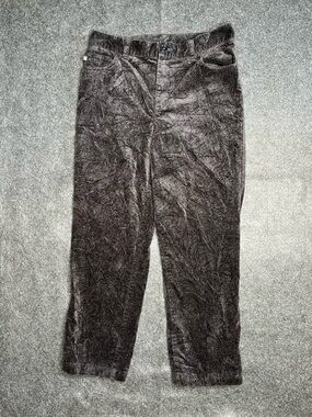 Lauren Ralph Lauren Velvet Paisley Black Dress Pants Straight Leg Pockets
